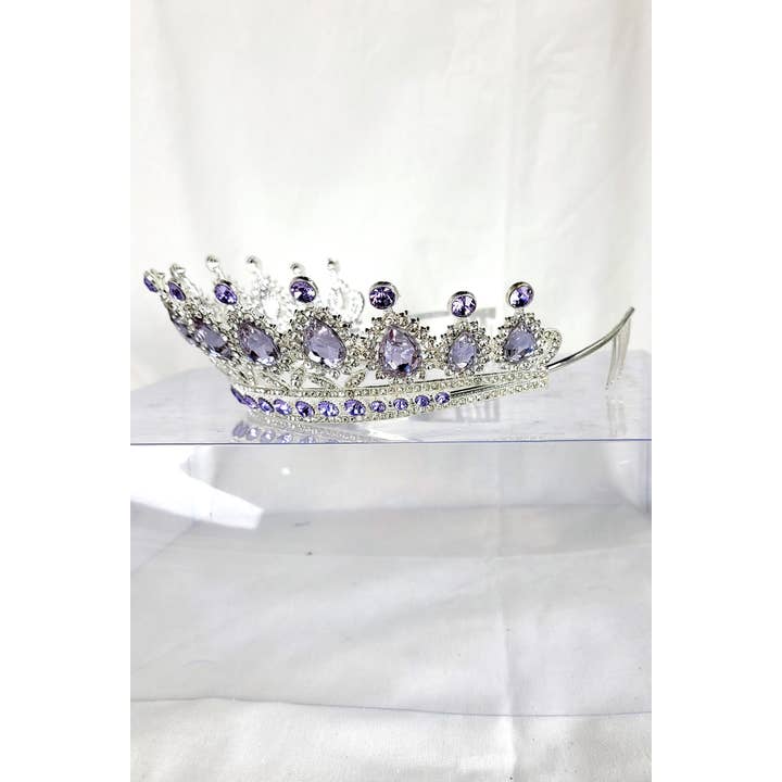 Chicas - Wholesale Tiara - Women's - One Size Fits All Metal Tiara With Jewel Rhinestones HT879-42