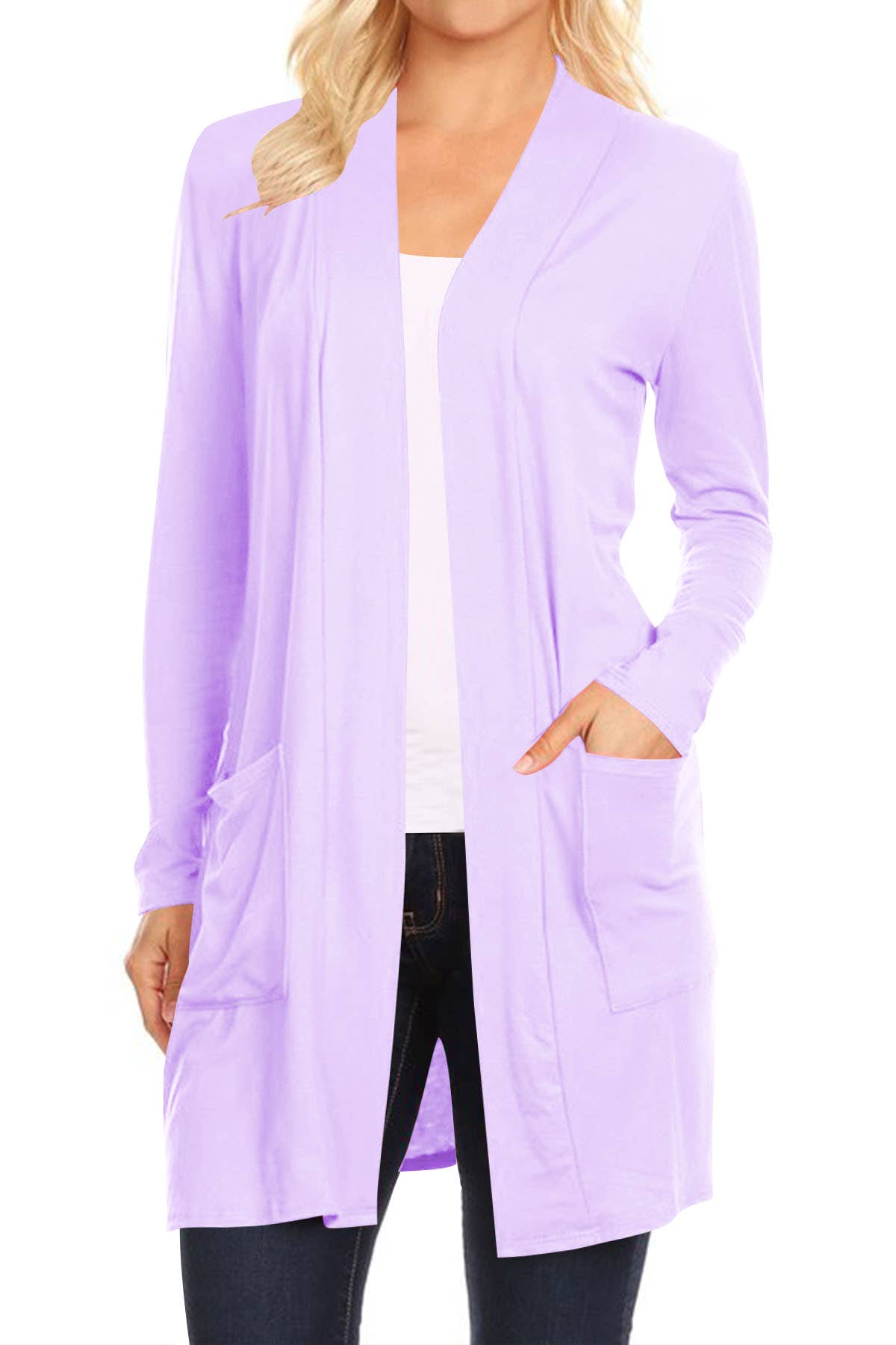 MOA COLLECTION - Wholesale Cardigan - Women's - Casual Solid Open Front Basic Cardigan Jacket6