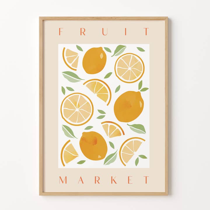 Impresión Lemon Fruit Market para venta al por mayor de Peach and Home
