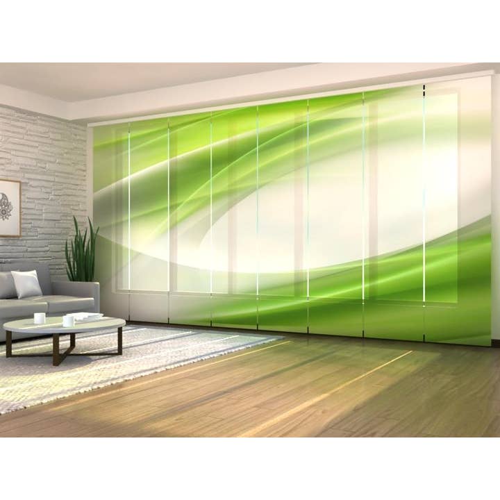 Uppsättning av 8 Lime Abstraktion Panel Gardiner för wholesale av IlyDecor