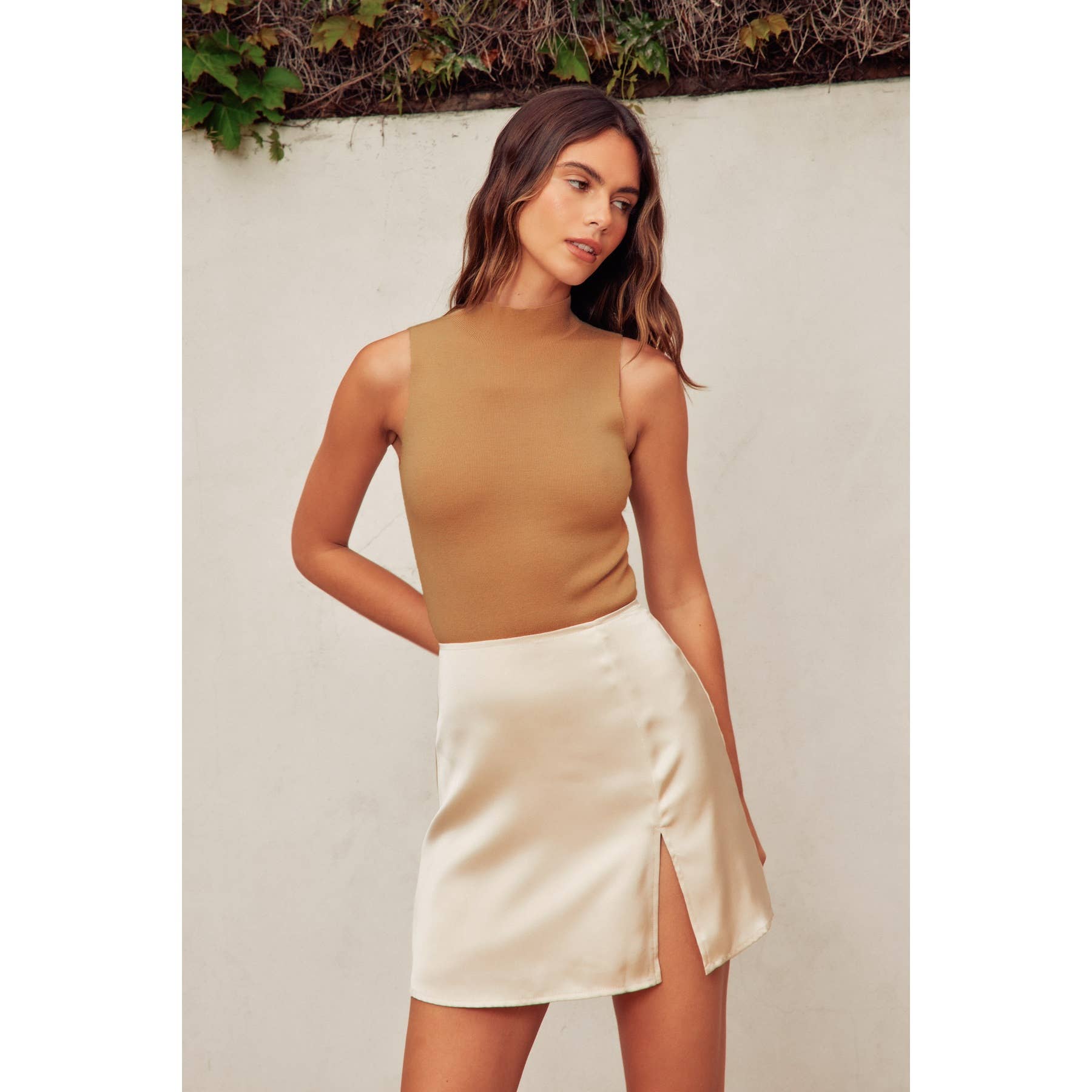 Dress Forum - Wholesale Bodysuit - Women's - FW5874A Turtleneck Tank Knitted Bodysuit16