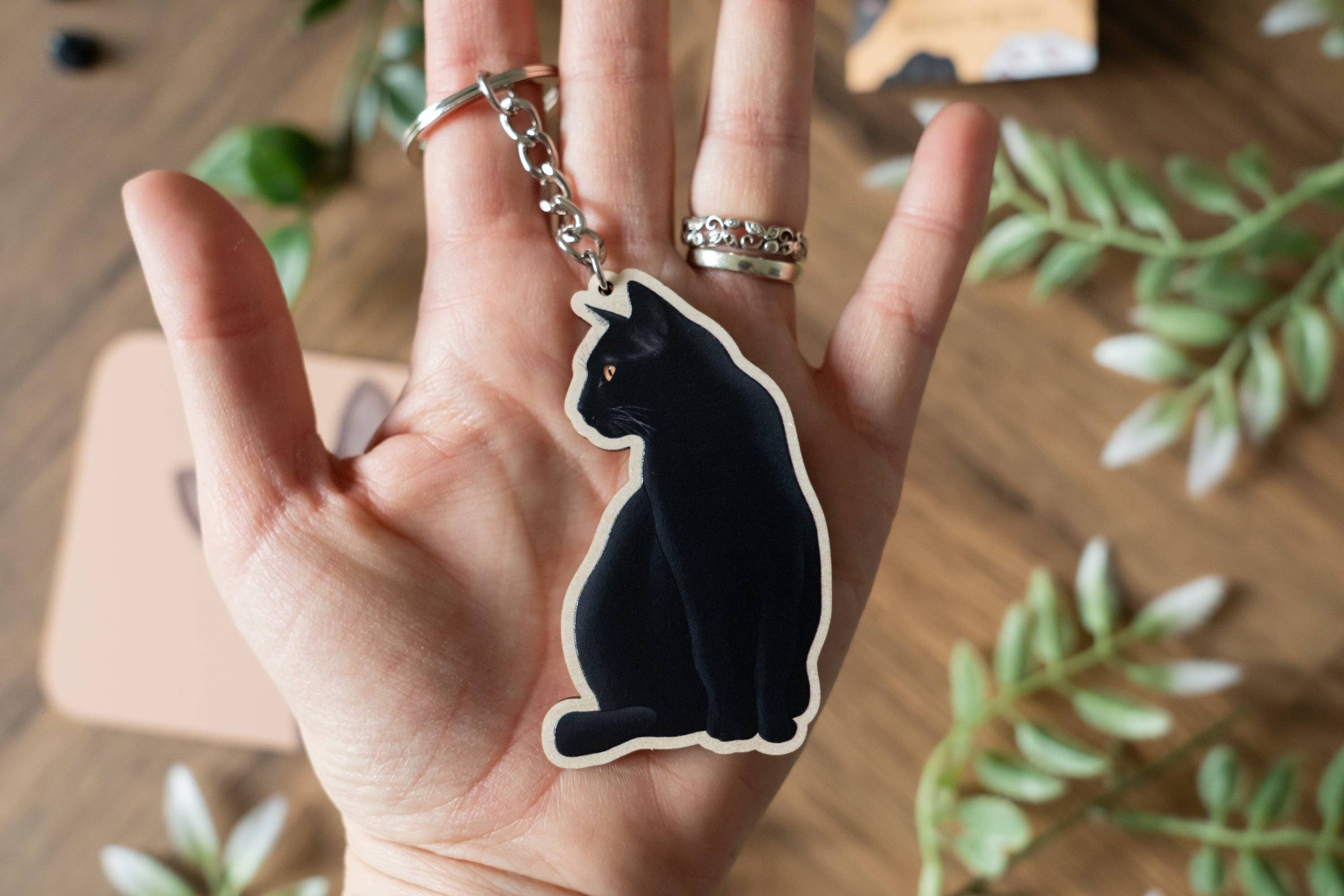 Hayley Jade Design Studio - Wholesale Keychain - Women's - Black Cat Keychain1