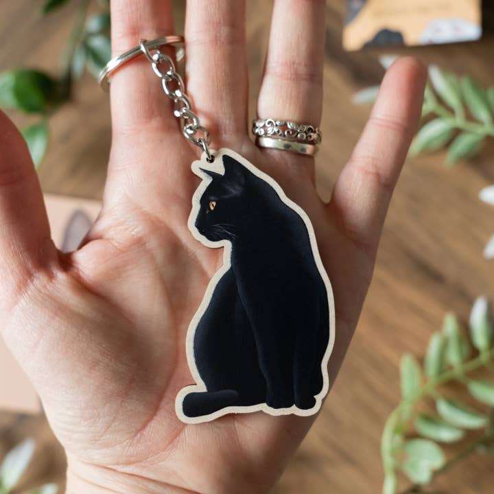 Hayley Jade Design Studio - Wholesale Keychain - Women's - Black Cat Keychain1