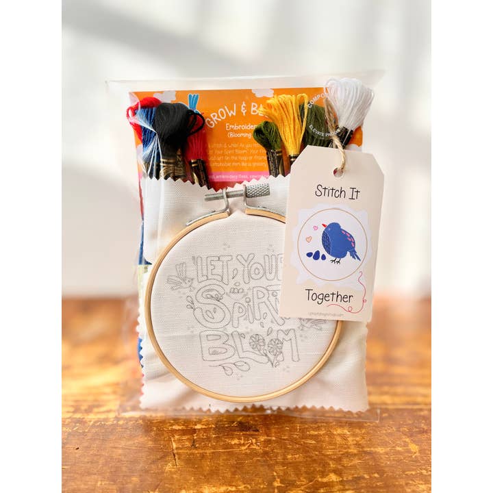 UpRoot Design Studio - Wholesale Embroidery/Cross Stitch Supplies - "Let Your Spirit Bloom" Eco-Embroidery Kit (Joyful Threads)5