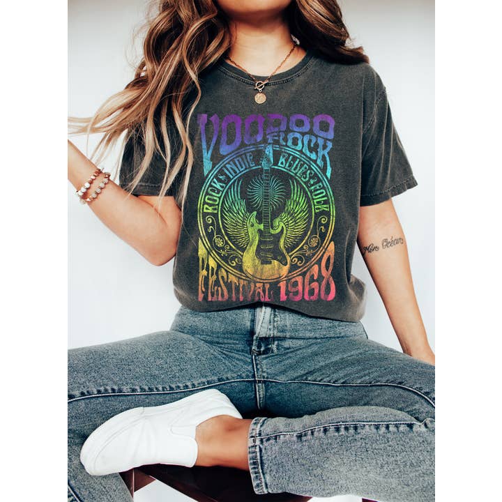 Refinery Number One LLC - Wholesale T-Shirt (Graphic) - Women's - Voodoo Rock Festival Vintage Retro Music T-Shirt