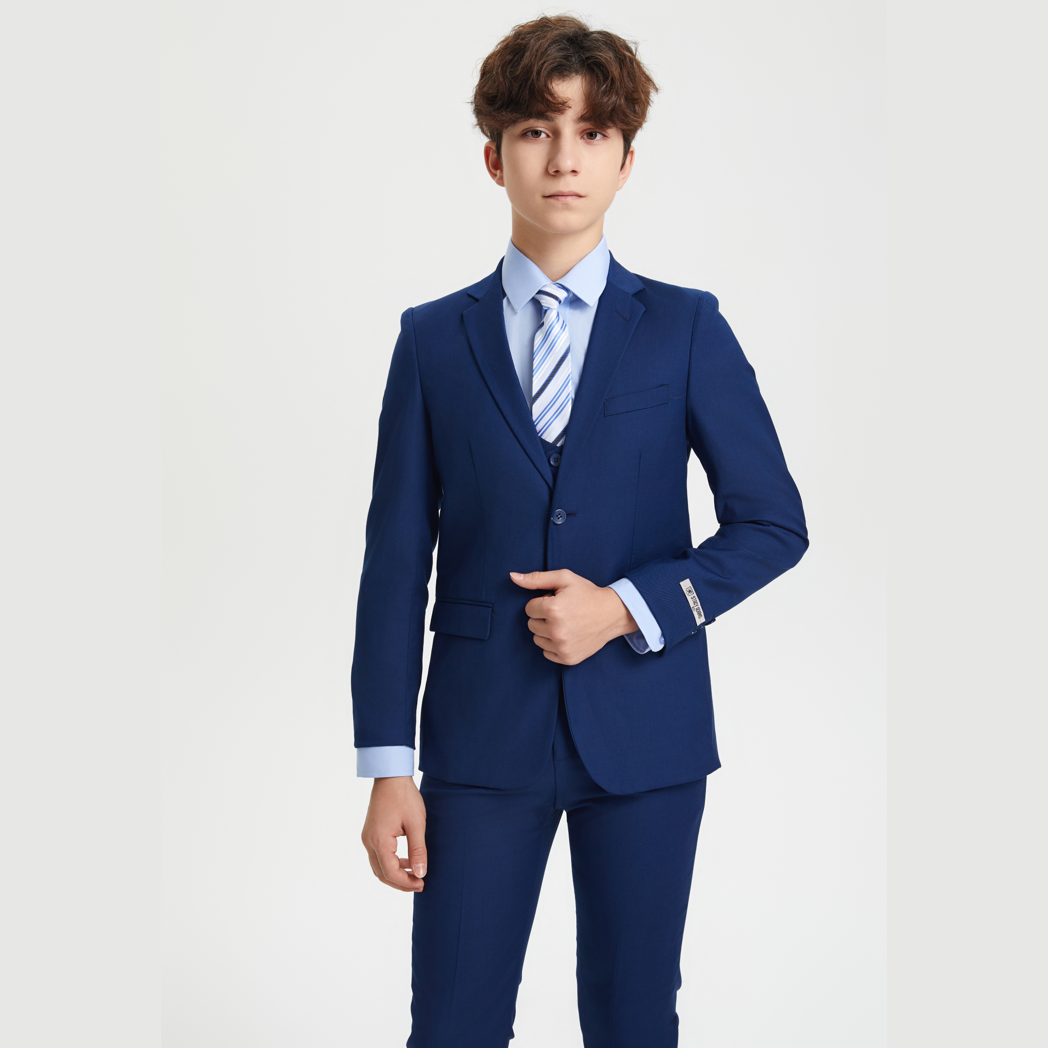 Suits America - Wholesale Suit Set - Kids - Stacy Adams Boys Suit 5-Piece w/ Dress Shirt & Tie, Indigo6