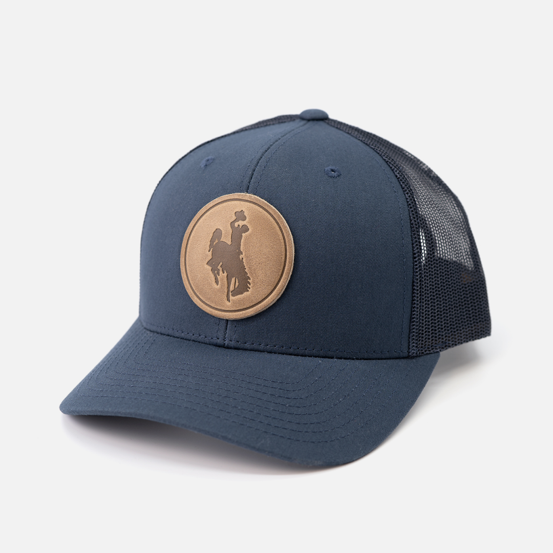 Range Leather Co. - Wholesale Trucker Hat - Unisex - Steamboat Hat - University of Wyoming Leather Patch Hat7