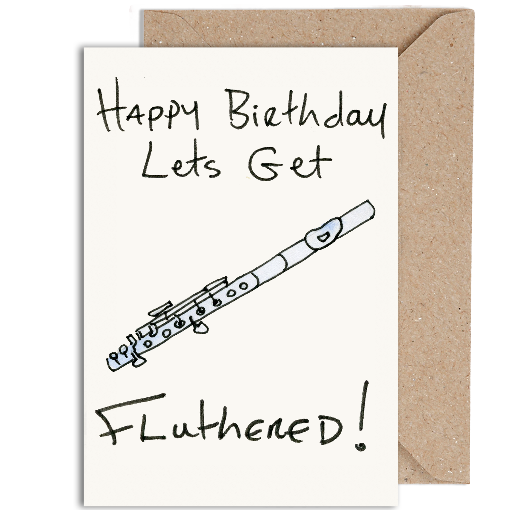 WeirdWatercolours - Wholesale Birthday Card - Happy Birthday! Let's Get Fluthered!0