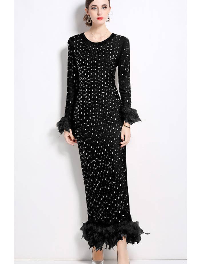 Black WOMEN FASHION MAXI PARTY DRESS for wholesale on Faire1