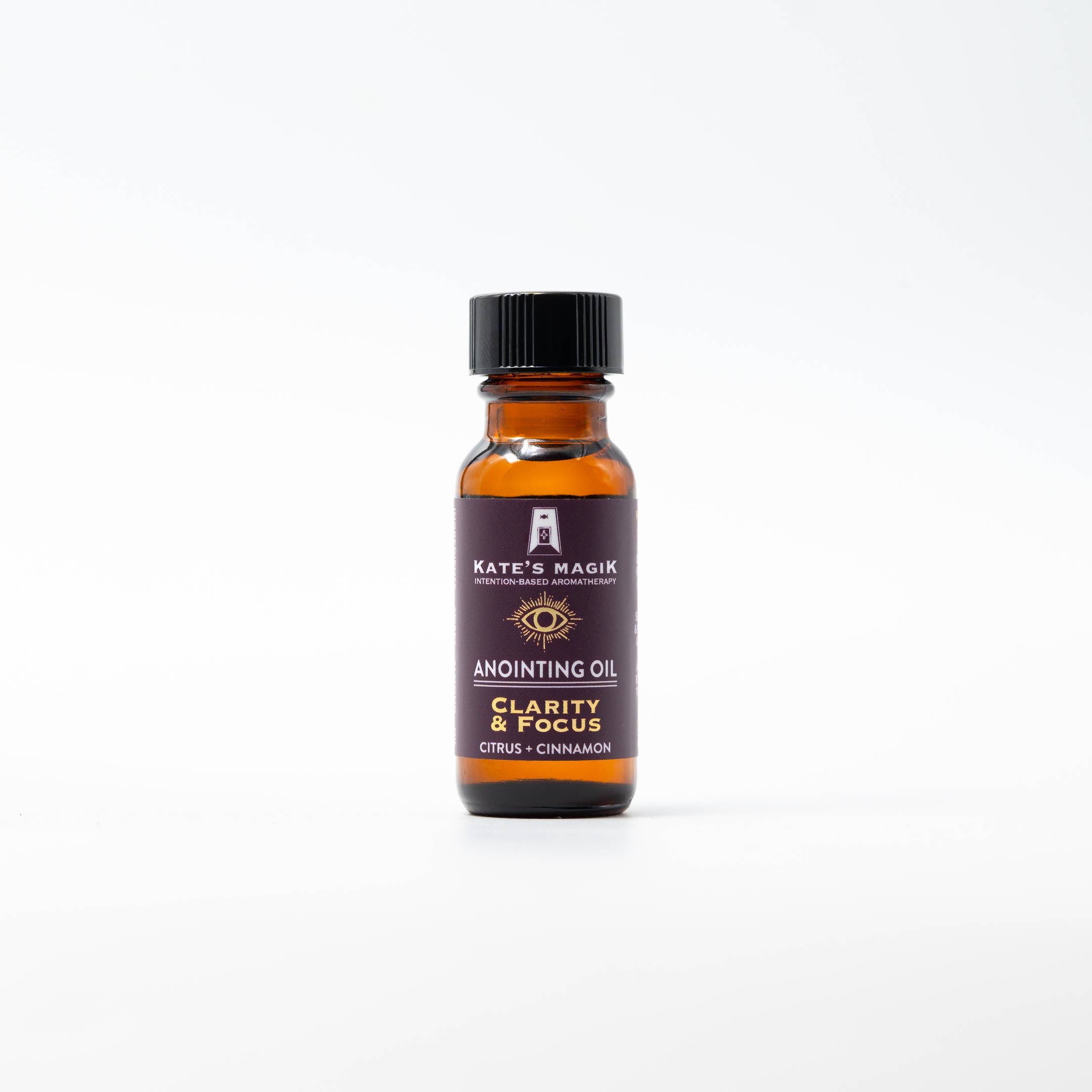 Kate's Magik - Vente Lotions/huiles d'aromathérapie - Huile d'onction Clarté & Concentration, Agrumes & Cannelle (15 ml)