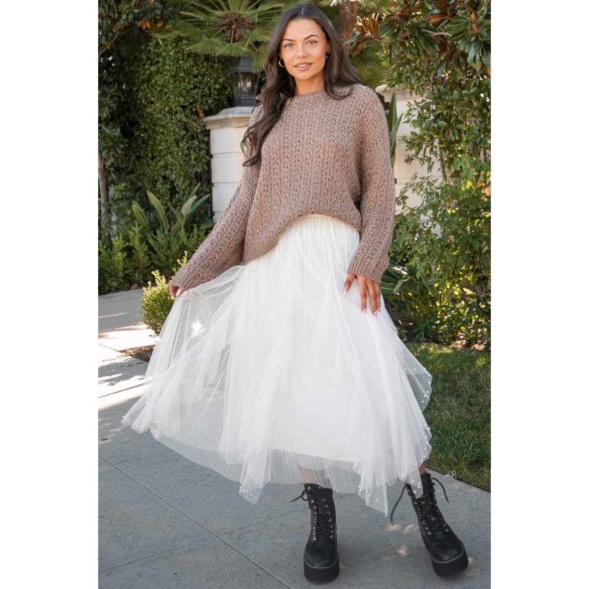 Verte – wholesale Skirt – Women’s – TULLE SKIRT WITH PEARL DETAIL_78S10207