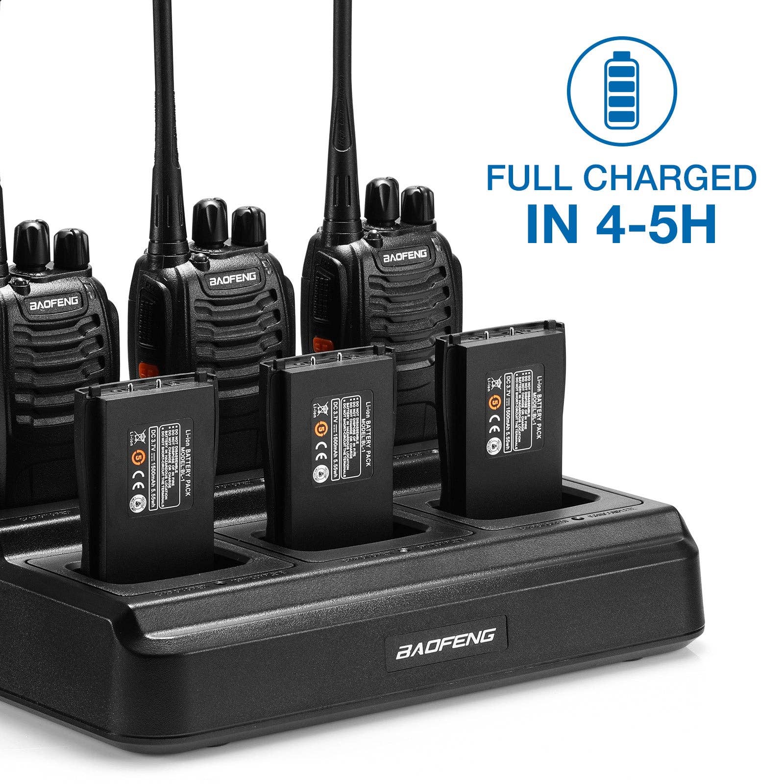 Radioddity - Wholesale Small/Handheld Appliance - Baofeng BF-888S [6 Packs] with Bulk Charger | UHF | 5W | 16CH | CTCSS/DCS | Flashlight6