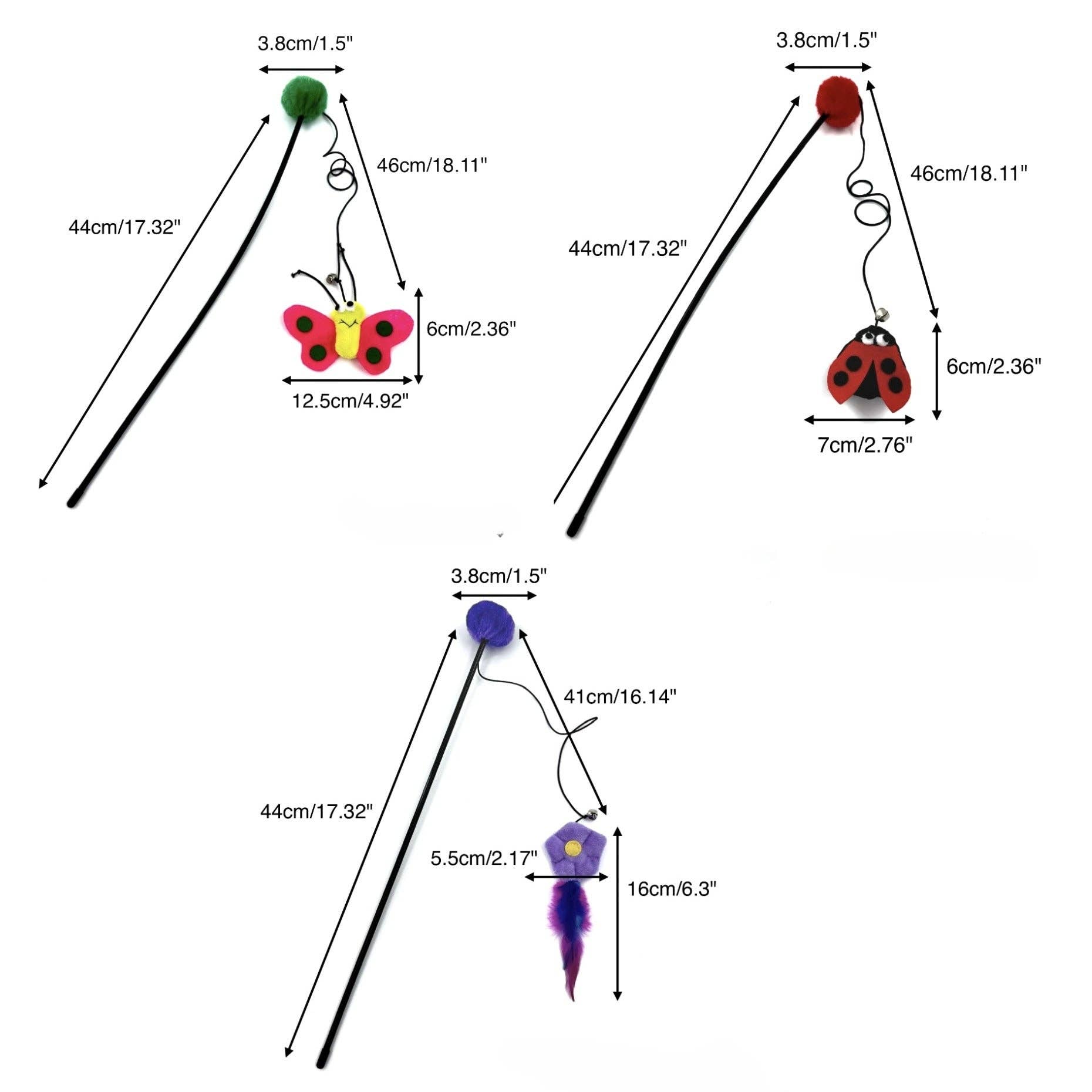 Cheerhunting - Wholesale Pet Toy - Cat - Moo - Flower & Insect Cat Wand Toy4