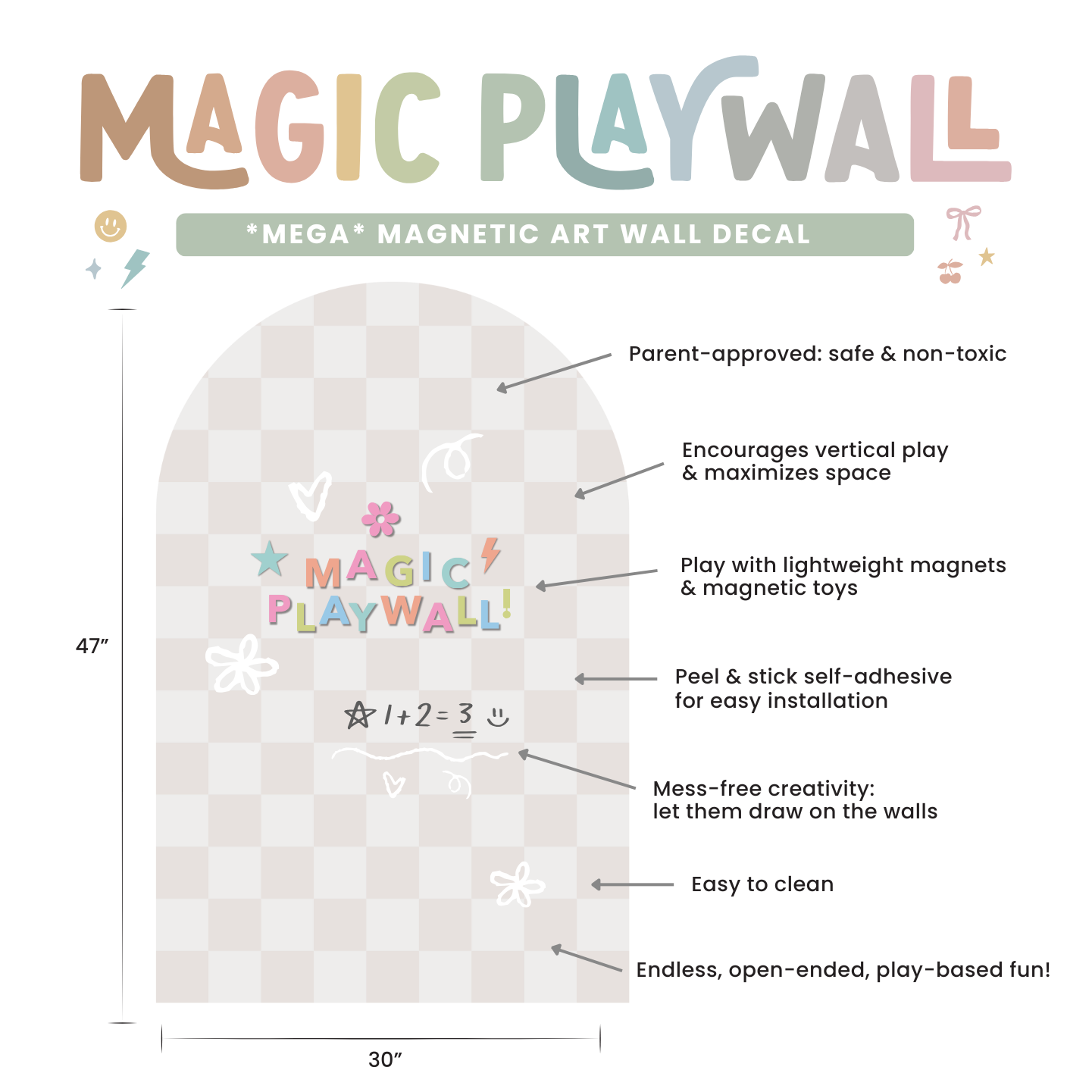 Cherrypick - Wholesale Wall Decor - Kids & Baby - MEGA Magic Playwall - Arch Magnetic Wall Decal for Kids1