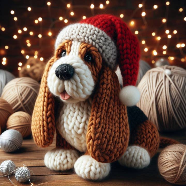 Carte de Noël de luxe pour Basset Hound unique pour la vente par Two Woofs