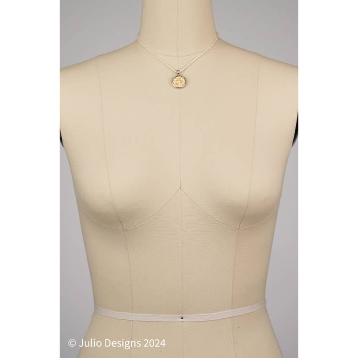 Julio Designs - Wholesale Pendant/Charm Necklace - Awaken Mixed Metal Coin Pendant Freshwater Pearl Necklace2