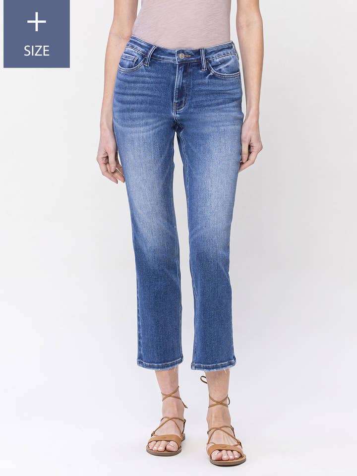 JEANS RECTOS DELGADOS HASTA EL TOBILLO DE TALLA GRANDE LV1130-P para venta al por mayor de Lovervet by VERVET