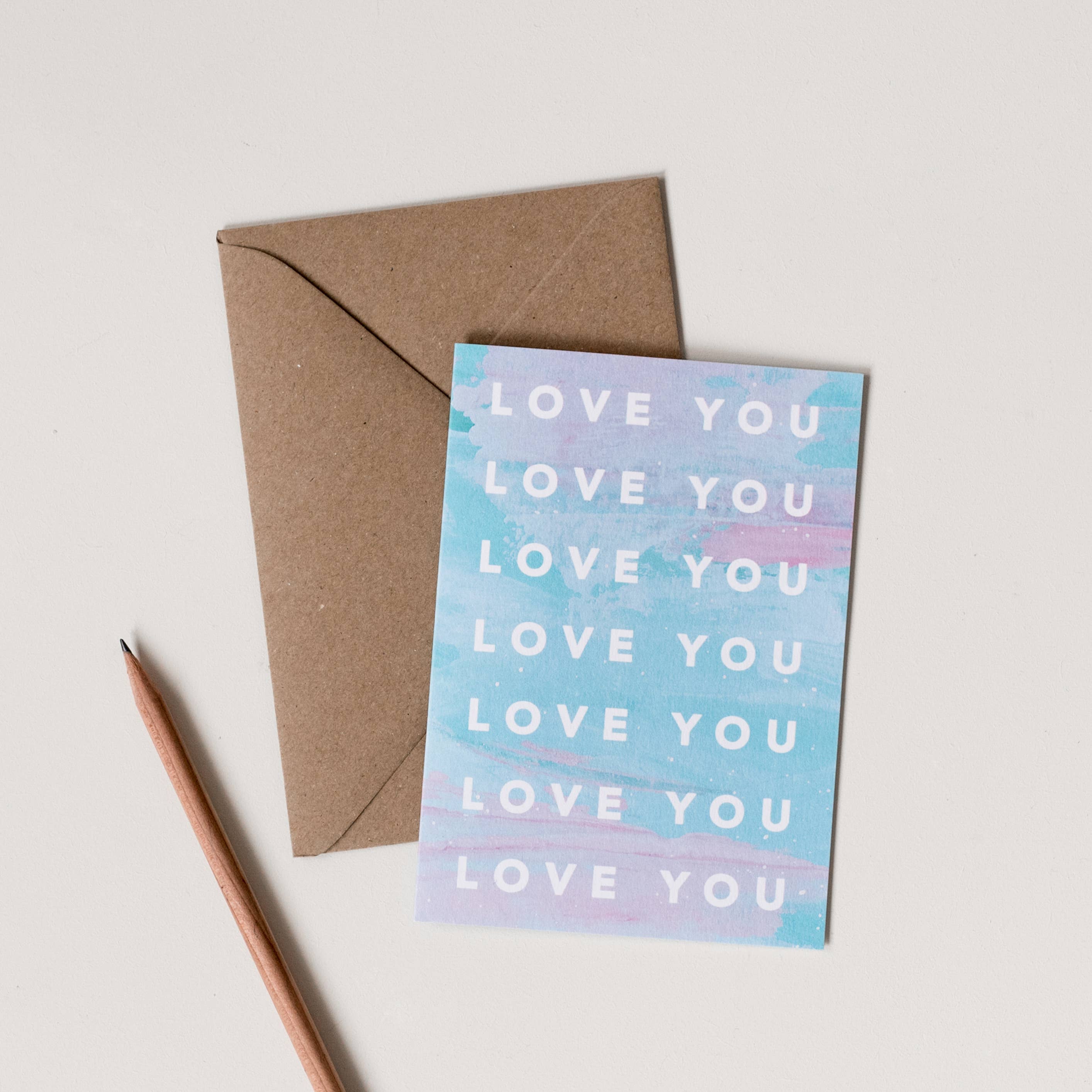 Joy Jen Studio - Vente Cartes de déclaration d'amour - Carte « Love You » de Sunset Sky1