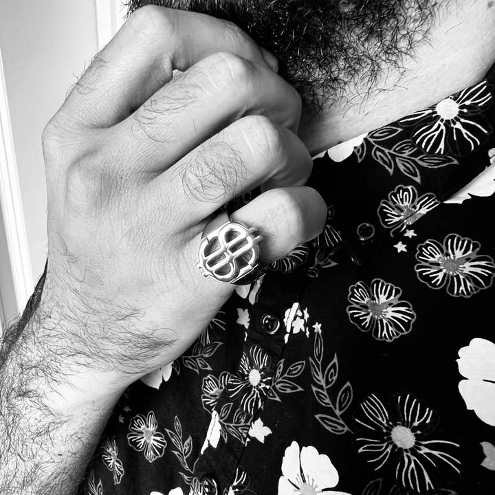 WJW - Wholesale Signet Ring - Stainless Steel Money Sign Men's Ring1