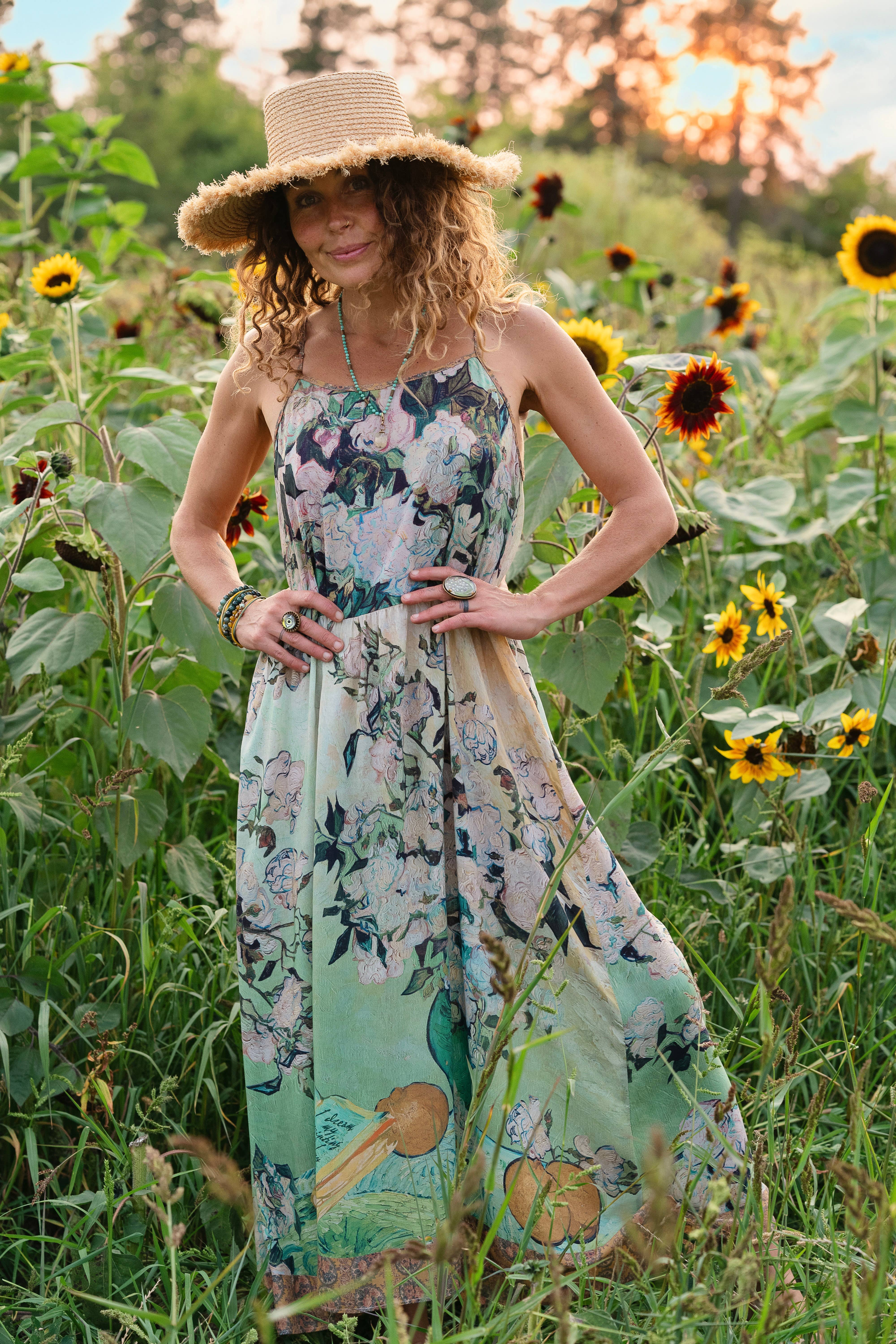 Market of Stars (USA) - Wholesale Dress - Women's - I Paint My Dream Van Gogh Bohéme Long Maxi Slip Dress6