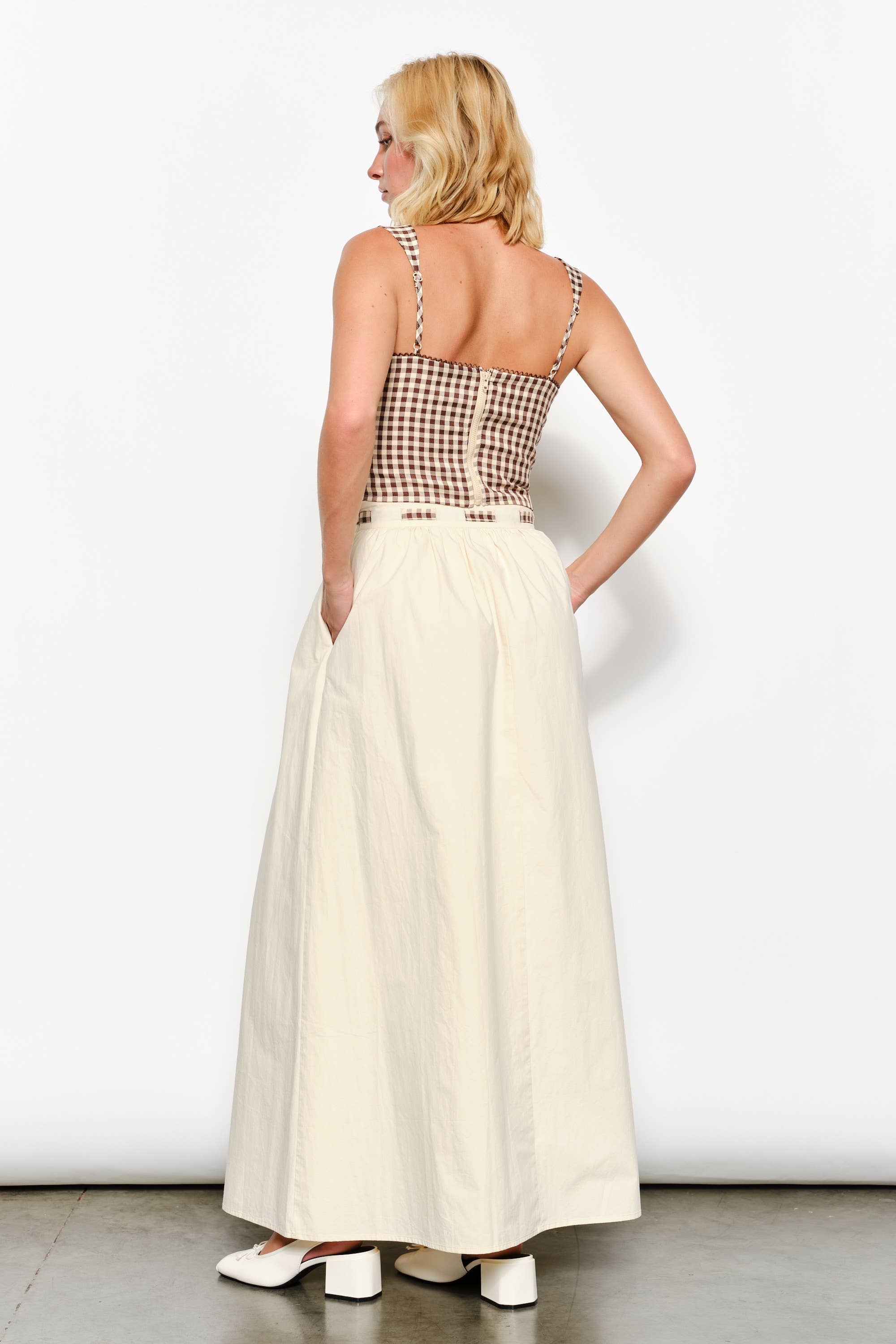 Beige OPHELIA FULL MAXI SKIRT - Whimsical, Timeless for wholesale on Faire1