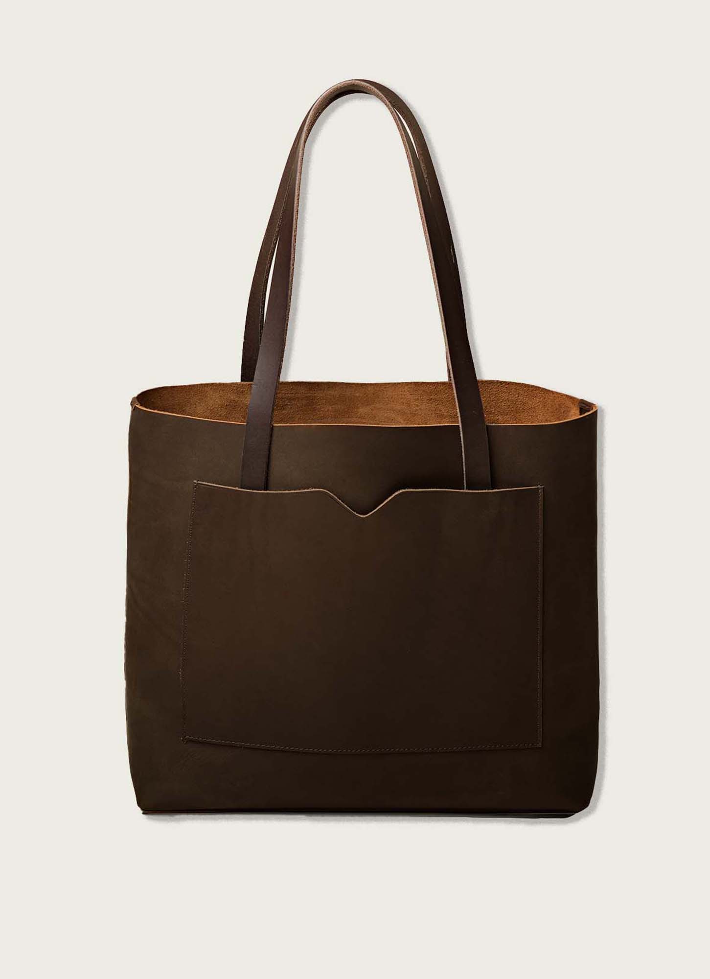 WP Standard - Wholesale Tote Bag - Women's - Leather raw edge wide tote bag1