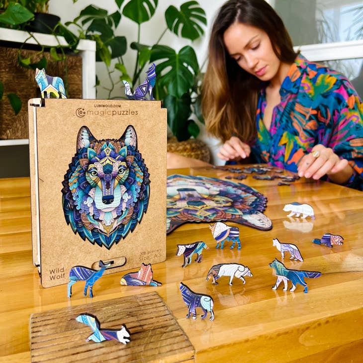 Wholesale Wild Wolf Jigsaw A4 Premium Box for your store - Faire