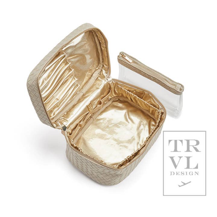 TRVL Design - Wholesale Makeup/Cosmetic Bag - Luxe Train2 - Woven Bisque3