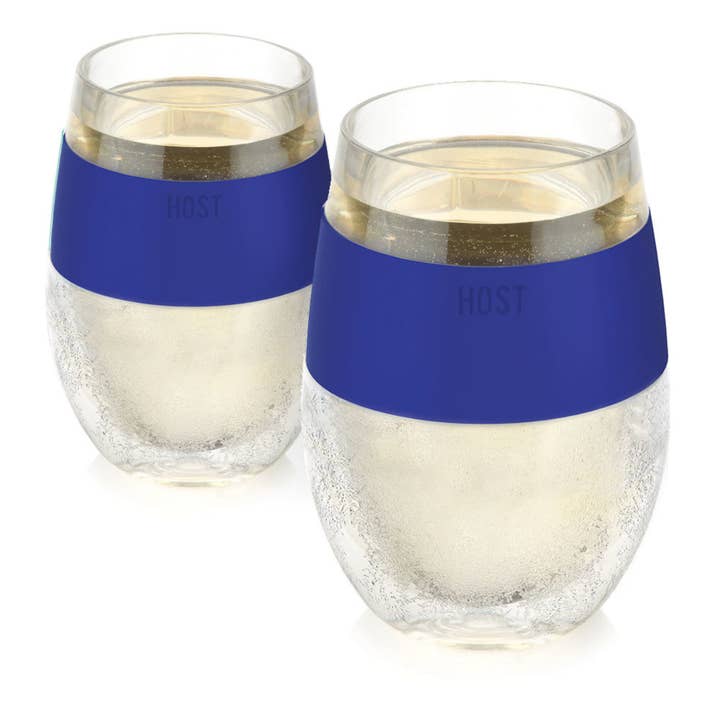 Gobelets de refroidissement Wine FREEZE™ avec gel réfrigérant en bleu, ensemble de 2 pour la vente par HOST