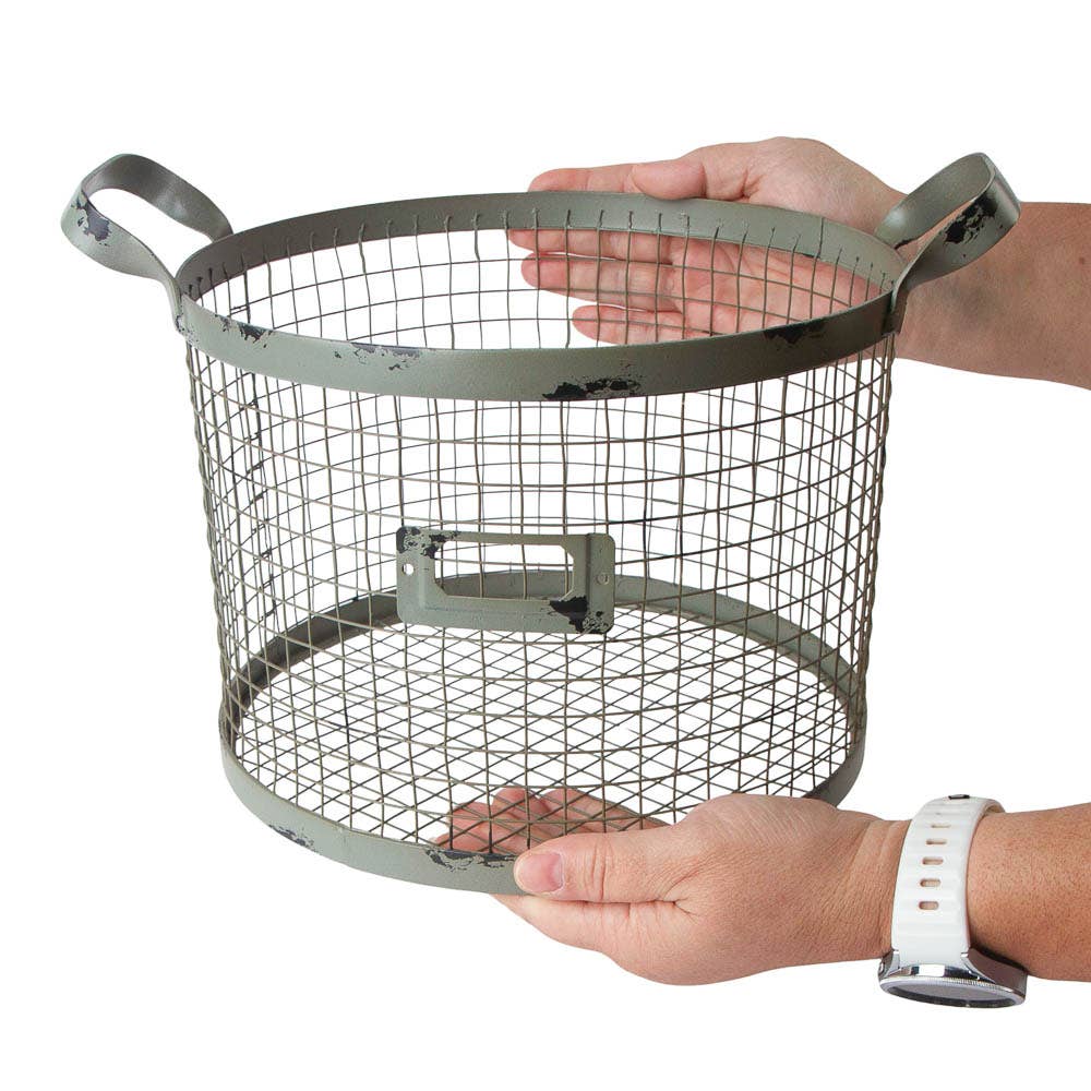 Factory Direct Craft – wholesale Basket – Rustic Distressed Metal Wire Basket - Select Size4