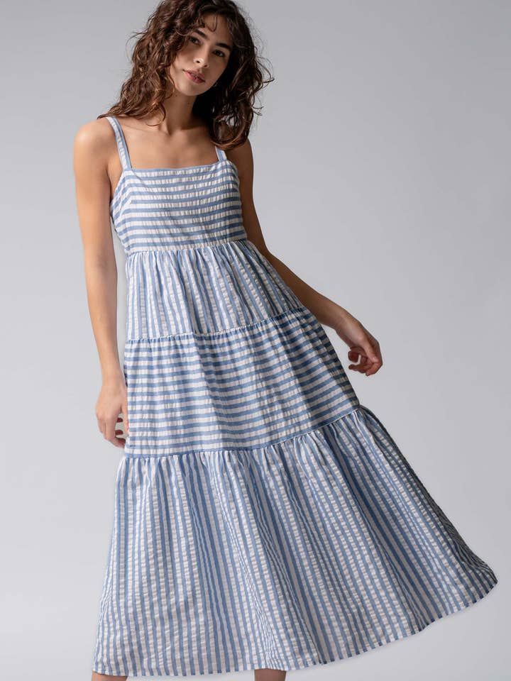 Urban Daizy - Wholesale Dress - Women's - Striped Tiered Maxi Sundress
