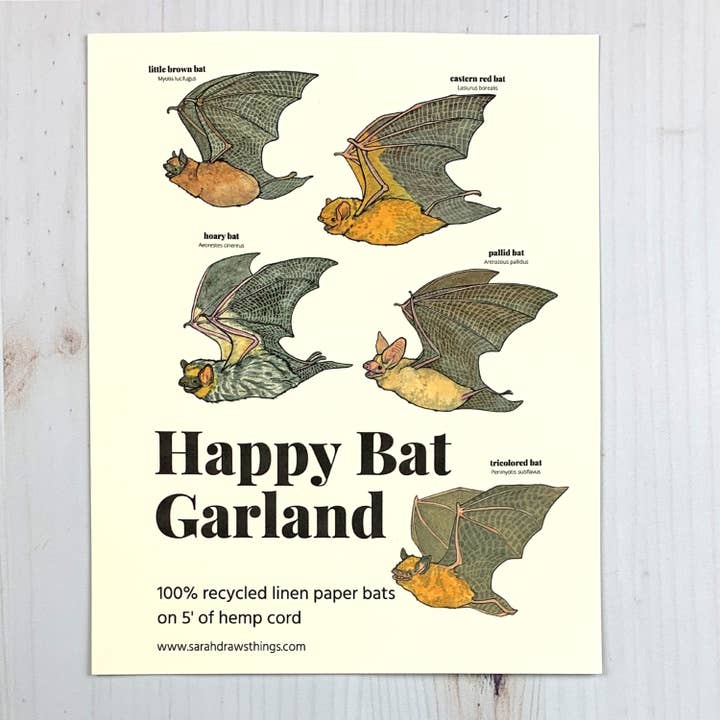 Sarah Draws Things - Wholesale Bunting/Garland - Happy Bat Illustrated Garland2