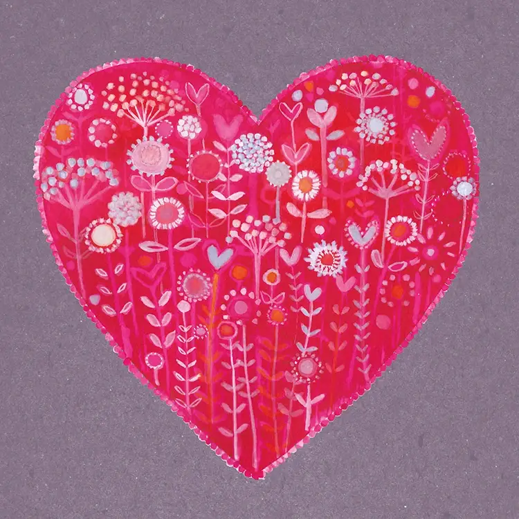 Paper Bird Publishing – wholesale Kärlekskort – Blommande hjärta0