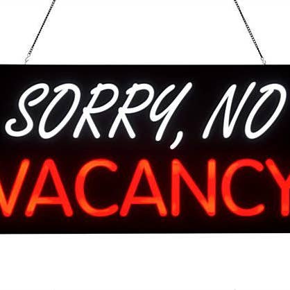 FIXTUREDISPLAYS - Vente Pancarte - Désolé, Complet Panneau LED avec Chaîne Suspendue, Rectangulaire - 23" x 11" Rouge Blanc 19583