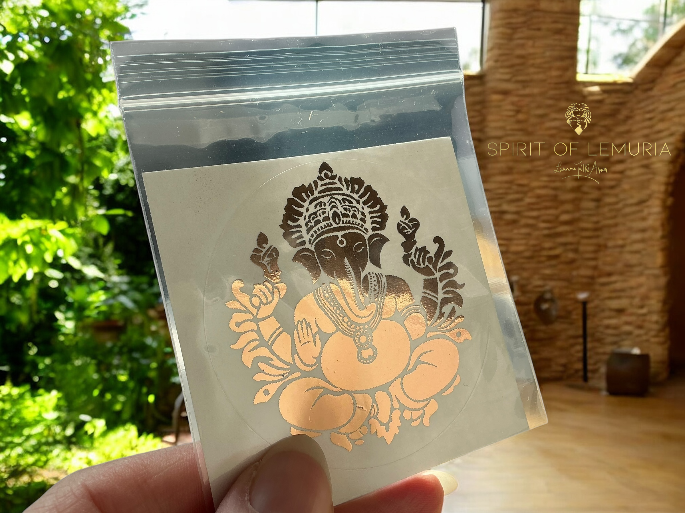 Spirit of Lemuria – wholesale Sticker – Ganesh 1 Foiled Sacred Geometry Sticker5