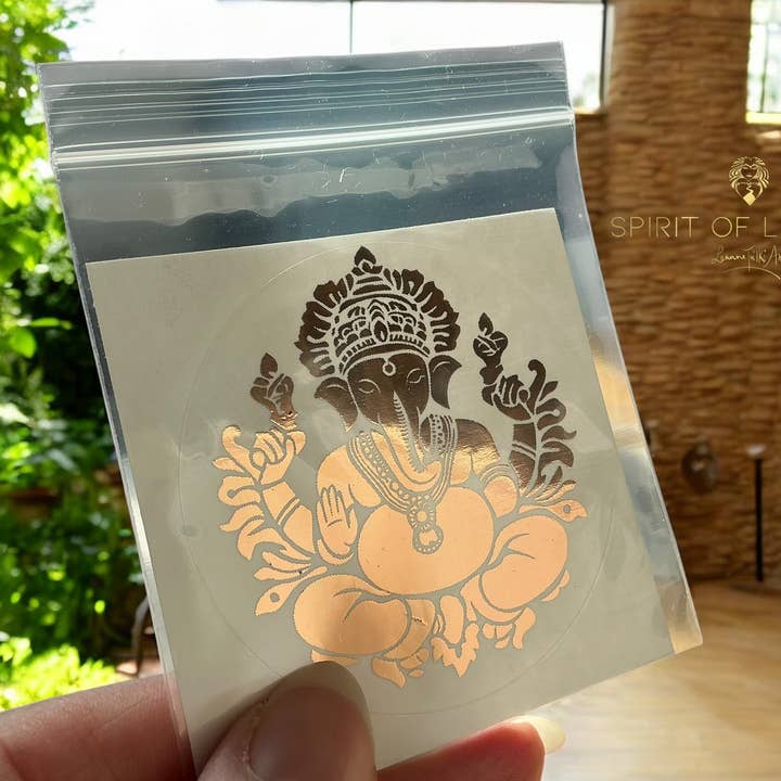 Spirit of Lemuria – wholesale Sticker – Ganesh 1 Foiled Sacred Geometry Sticker5