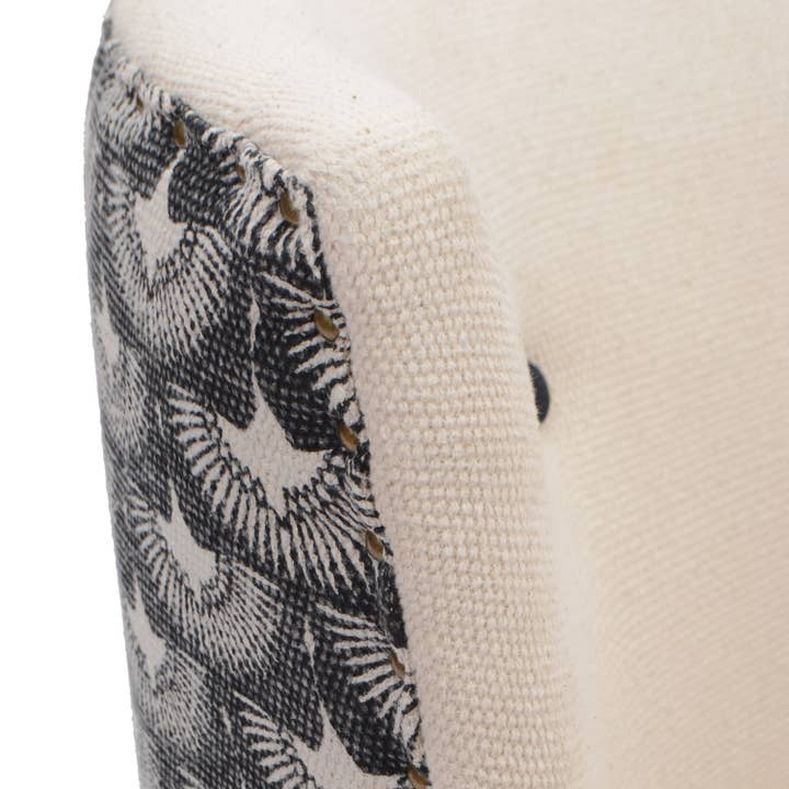 LR Home - Wholesale Chair - Handmade Cream/Charcoal Geometric Organic Cotton Chair