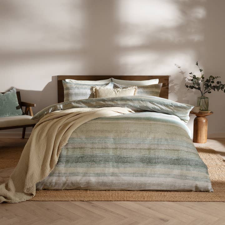 Swift Brushed Cotton Duvet Cover Set Eucalyptus for wholesale on Faire