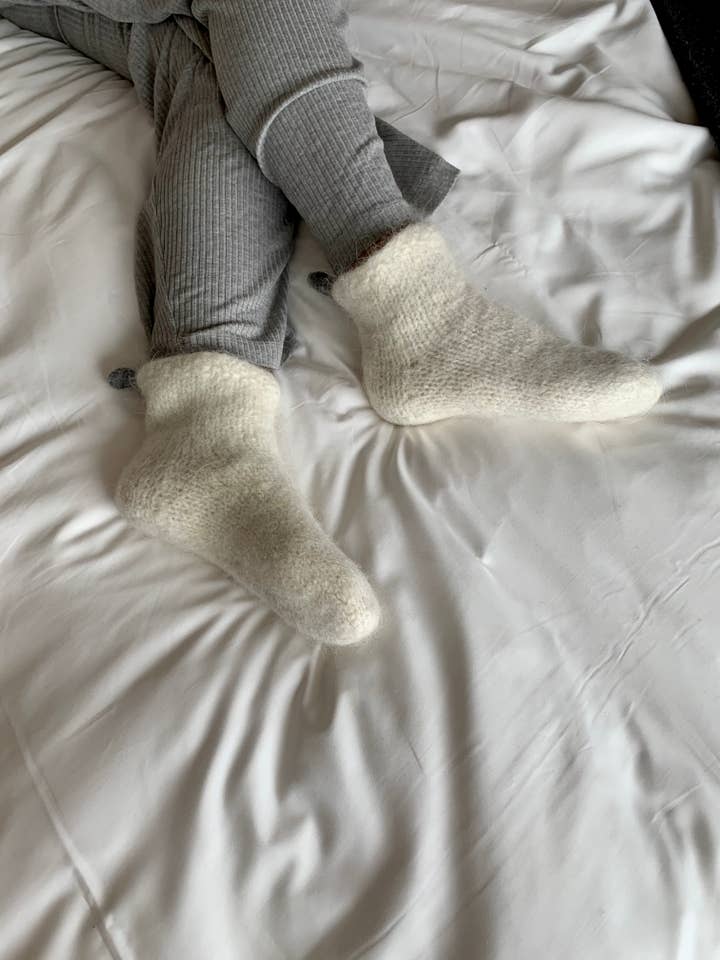 Kosy Sleep - Natural White Wool Socks for wholesale on Faire1