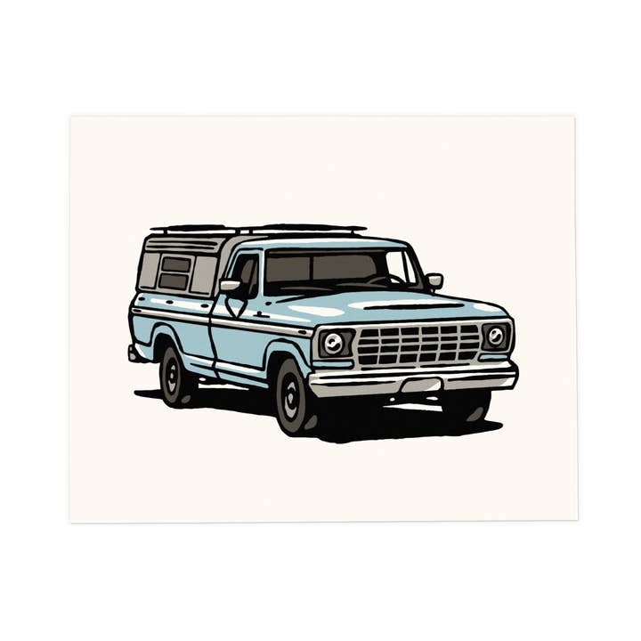 1980s Ford F-Series Poster - Vintage Car Illustration Print for wholesale by Kamin Tersieff