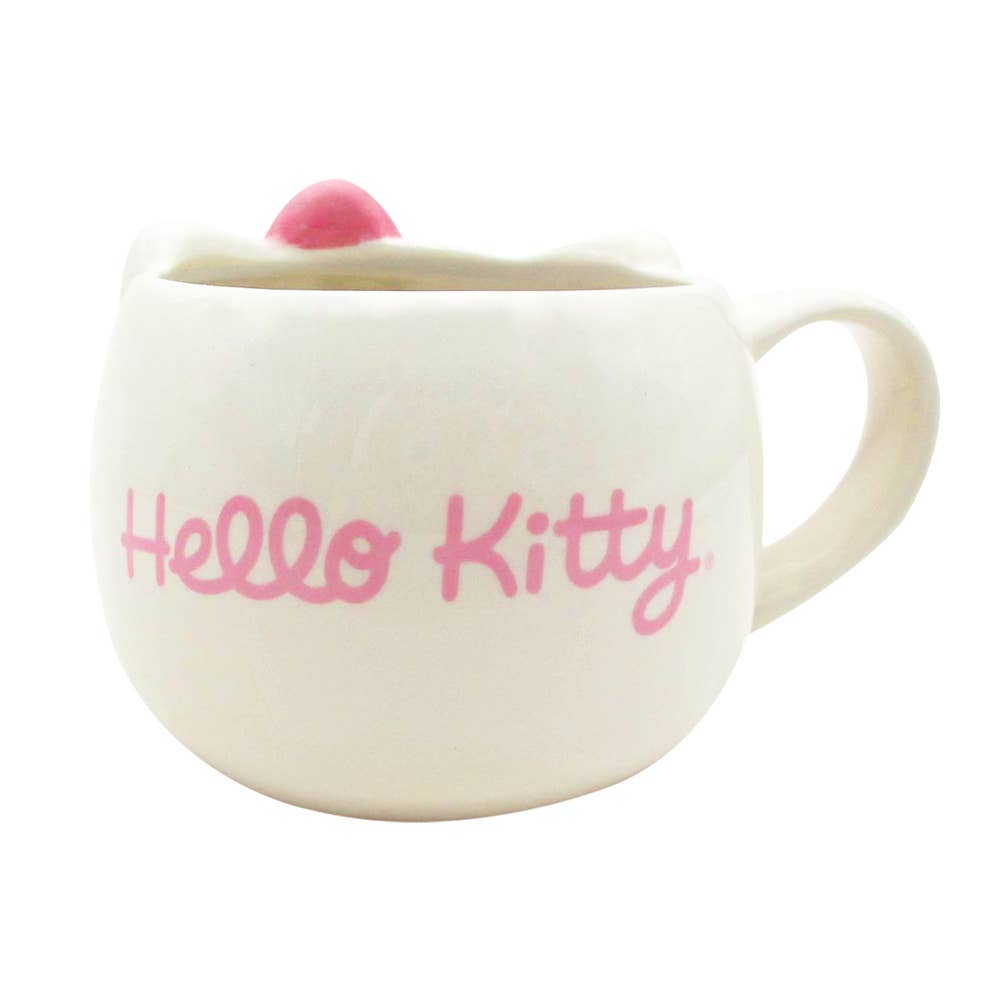 Silver Buffalo - Vente Tasse à café - Mug sculpté Hello Kitty nœud rose 20oz4