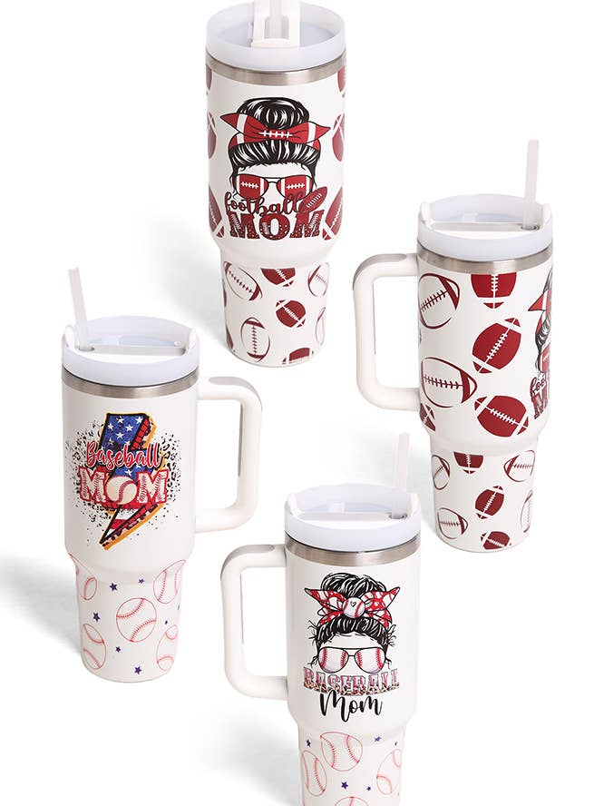 Sports Mom 40oz Handle Tumbler for wholesale by Hana