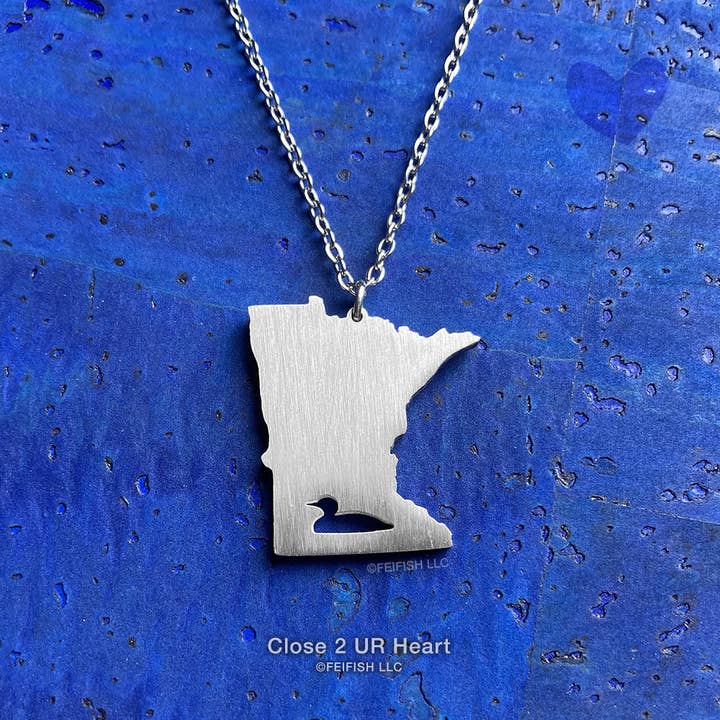 Minnesota State Map Necklace for wholesale by Close 2 UR Heart