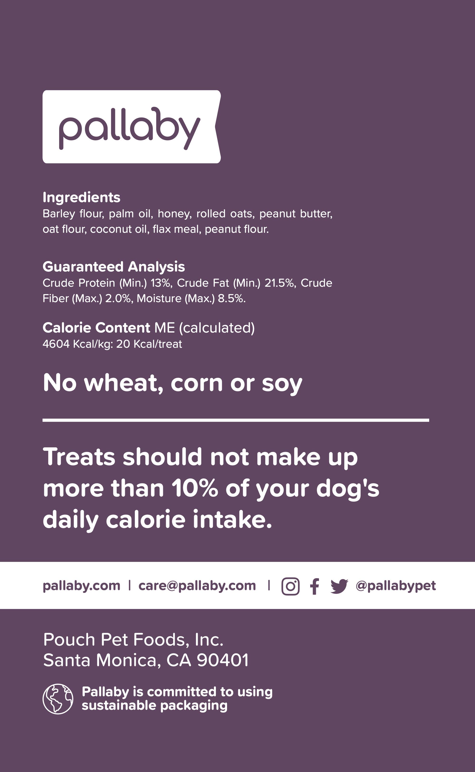 pallaby - Wholesale Pet Treats - Dog - healthy baked dog treats – Natural Honey, Oat, Peanut Butter7
