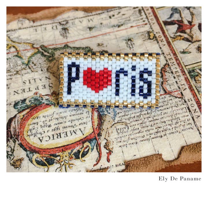 City brooch with a heart for wholesale by Ely De Paname
