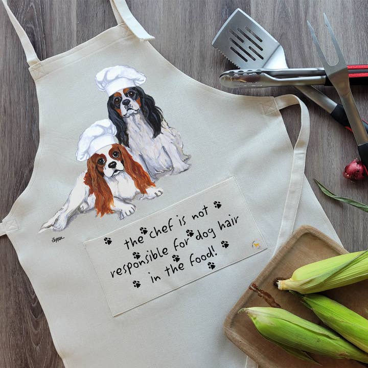 Cavalier King Charles Spaniel Pair Apron for wholesale by Zeppa Studios