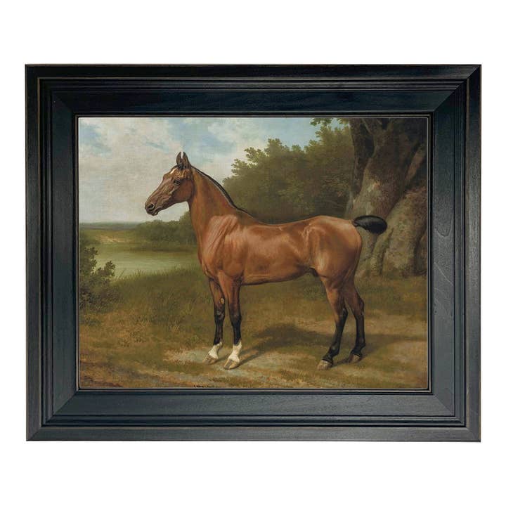 Horse in Landscape Vintage Painting Print on Canvas for wholesale by Madison Bay Co. - Historical Home Decor Reproductions