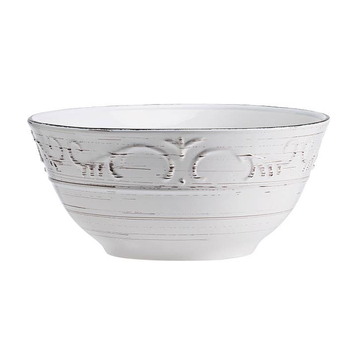 Fitz and Floyd® Mikasa® Pfaltzgraff® - Wholesale Serve Bowl - Pfaltzgraff Trellis White Serving Bowl S3 Brown Bx Pkg2