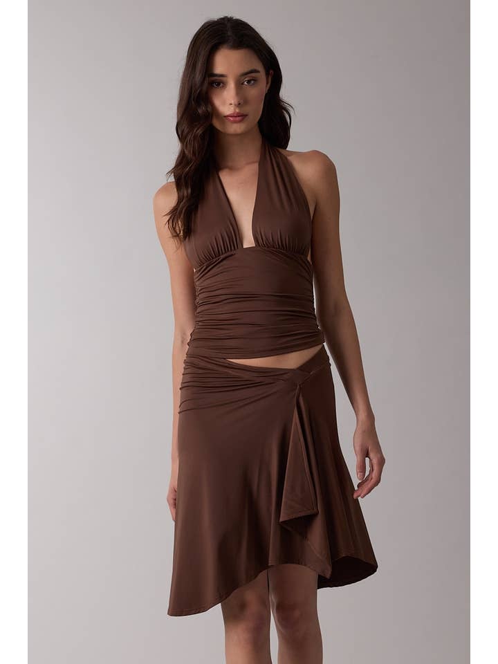 Sky to Moon - Wholesale Tank Top - Women's - HALTER NECK BUTTONS OPEN BACK RUCHED CROP TOP10