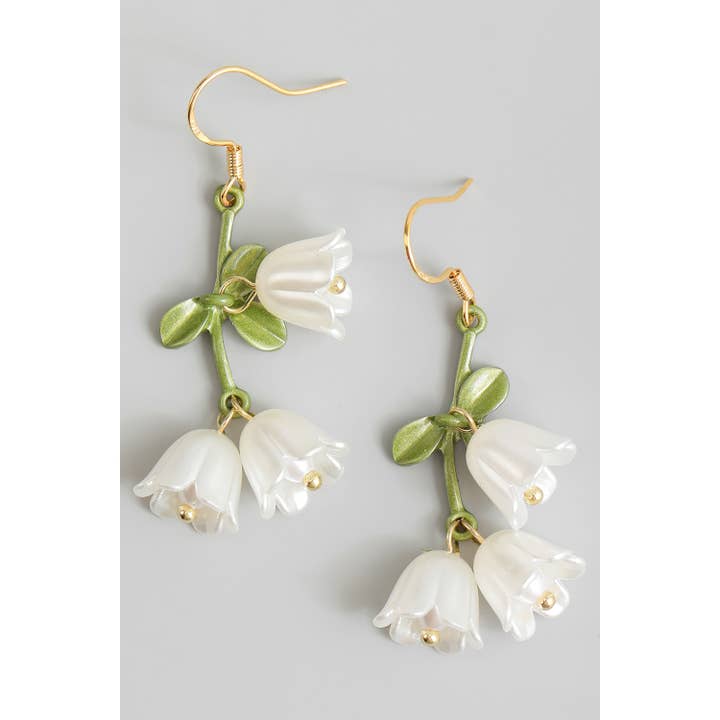 PENDIENTES COLGANTES DE FLOR NACARADA para venta al por mayor de Girly